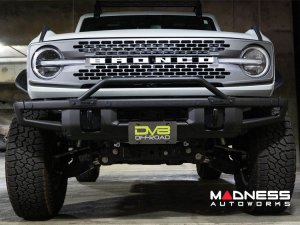 Ford Bronco Front License Plate Relocation Bracket - Factory Heavy Duty Bumper - DV8 Ford Bronco Front License Plate Relocation Bracket - Factory Heavy Duty Bumper - DV8